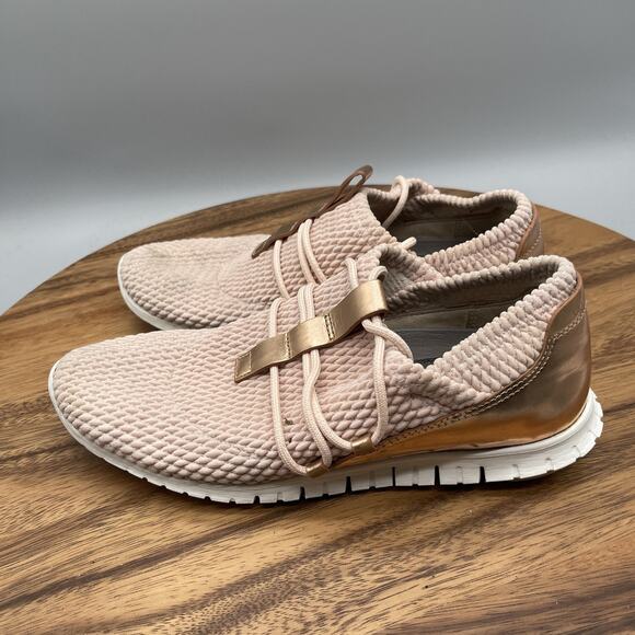 Cole Haan Grand.OS Shoes Womens Size 6.5 B Pink Knit Rose Gold Casual Sneakers - Picture 3 of 8